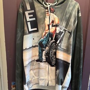Graphic Hoodie with Biker Design